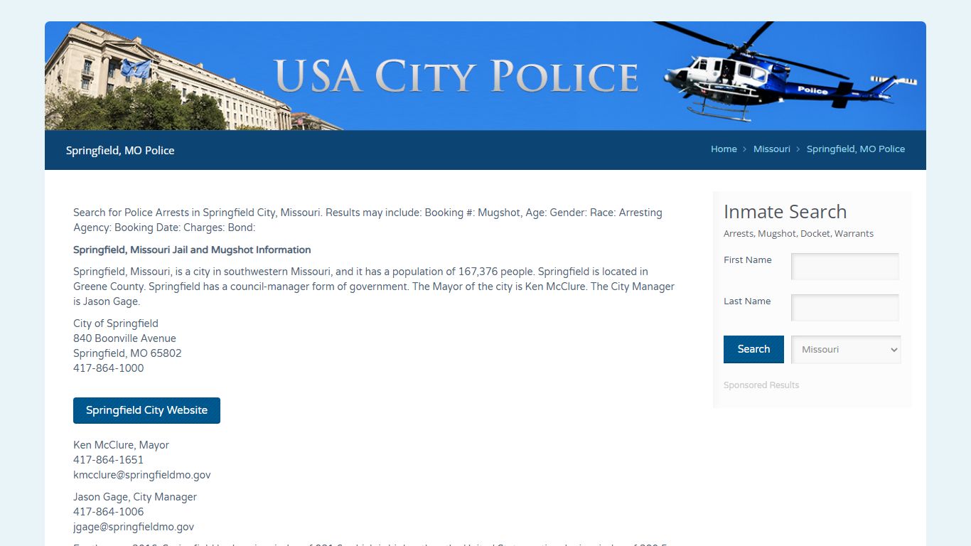 Springfield, MO Police | Jail Records