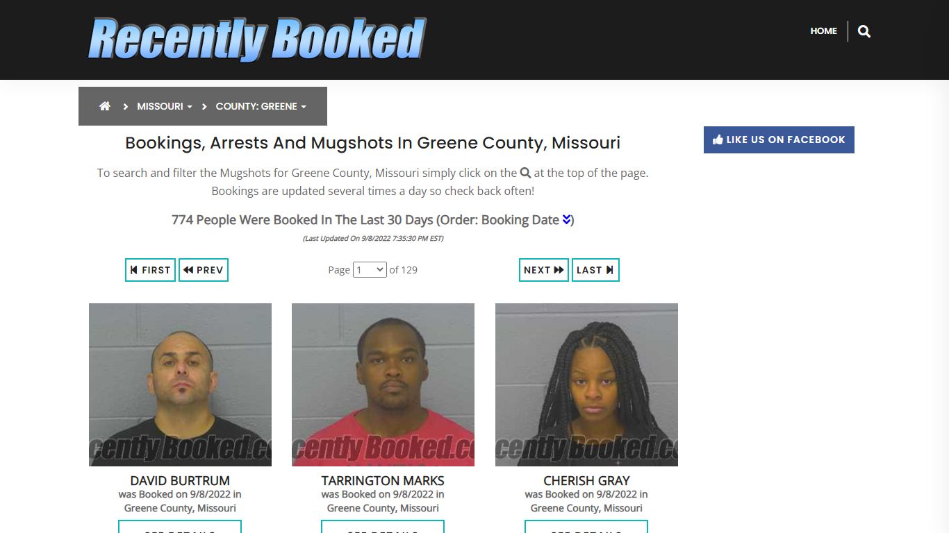 Recent bookings, Arrests, Mugshots in Greene County, Missouri